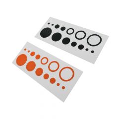 Mybo Lens Decals (1 x Orange, 1 x Black)